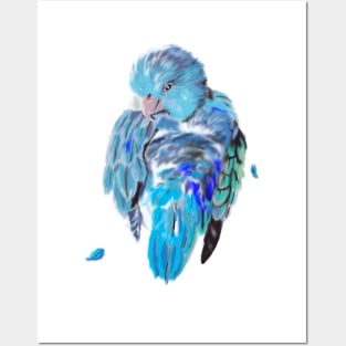 Blue parrot Posters and Art